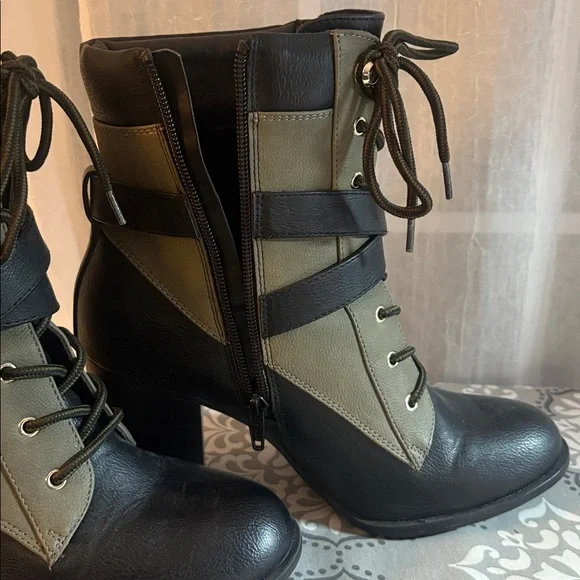 Apt. 9 Black and Olive Ankle Boots - Picture 5 of 8